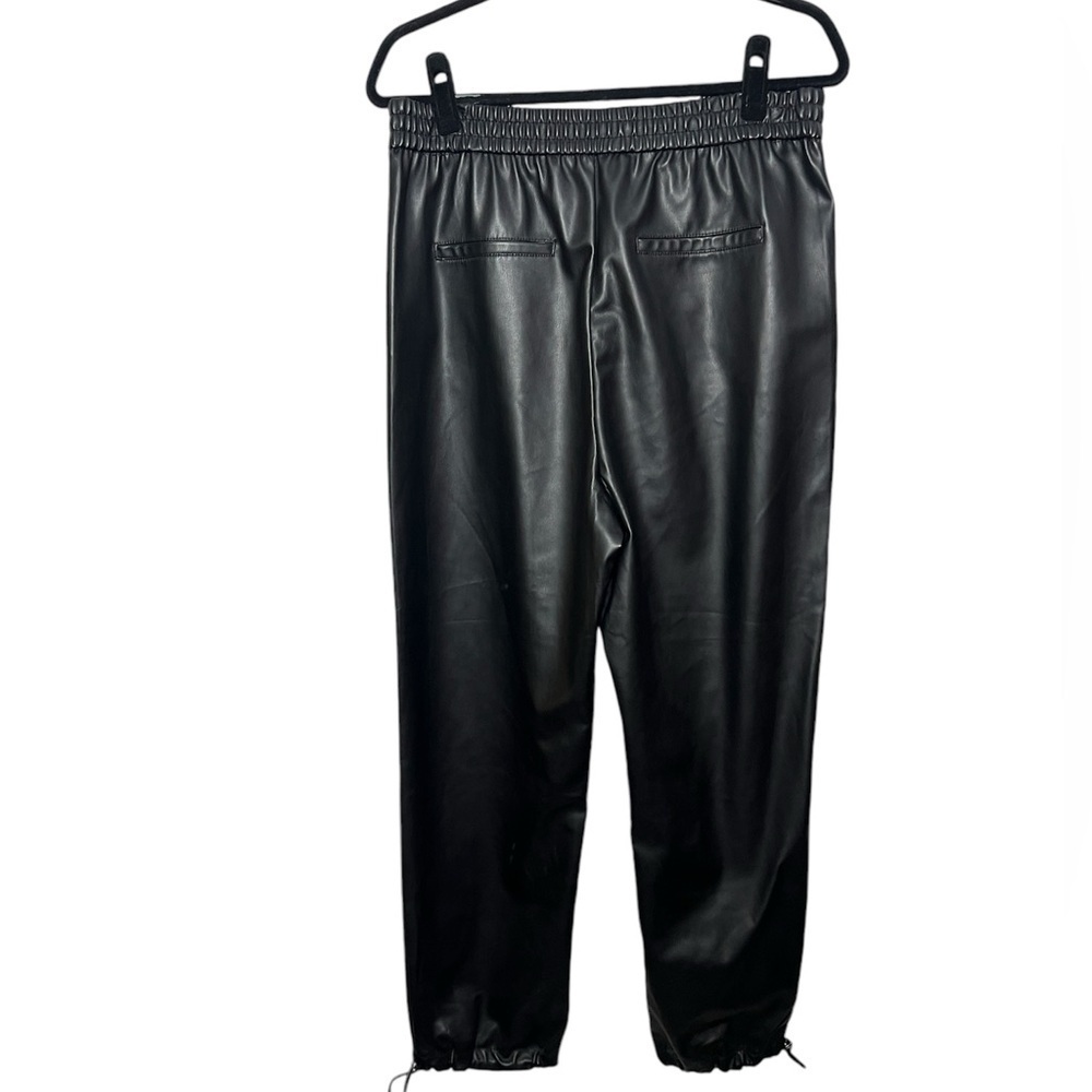 ZARA High Rise Faux Leather Fleece Lined Pull On Pants - Picture 4 of 9